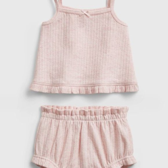GAP Other - NWT! Baby Gap Pink Heather Ruffle Outfit Set